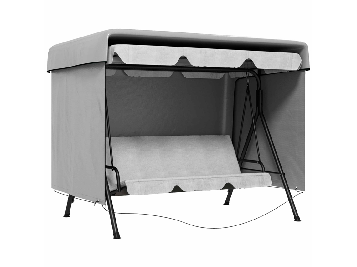 Capa Móveis Jardim Impermeável Uv 215x155x150cm Cinza Retangular VELTRIX