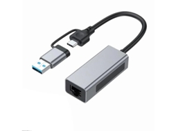 Adaptador Ethernet Usb3.1 2 5g Adaptador Ethernet 2 Em 1 Usb A/usb C Para 2 5 Gbps Conversor De Rede Usb 3.1 Para Rj45 Para Pc Laptop Wind Bestvite