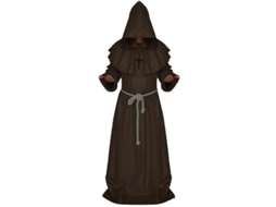 2026 túnica com Capuz de Monge Adulto Traje Medieval Cosplay Halloween Carnaval Festa Disfarce S Café