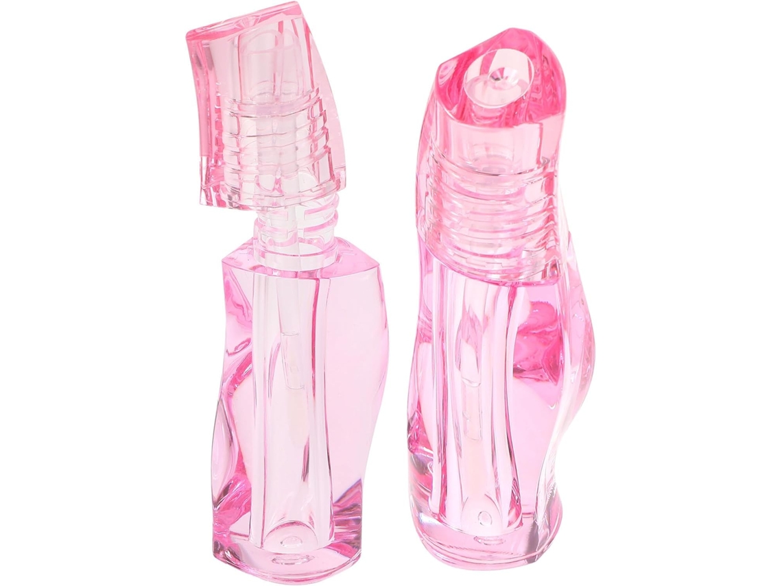 Tubos Vazios De Gloss Labial Para Maquiagem E Faça Você Mesmo, 3ml, Pacote Com 2 Unidades, Formato Torcido.