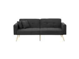 Sofá-cama Com Função De Cama, Ângulo Ajustável, Pernas Douradas, Com Travesseiros E Bolsos Laterais-kd