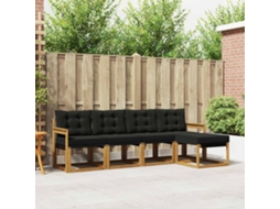 Vidaxl Conjunto De Sofás Para Exterior 5 Unid. Natural E Preto