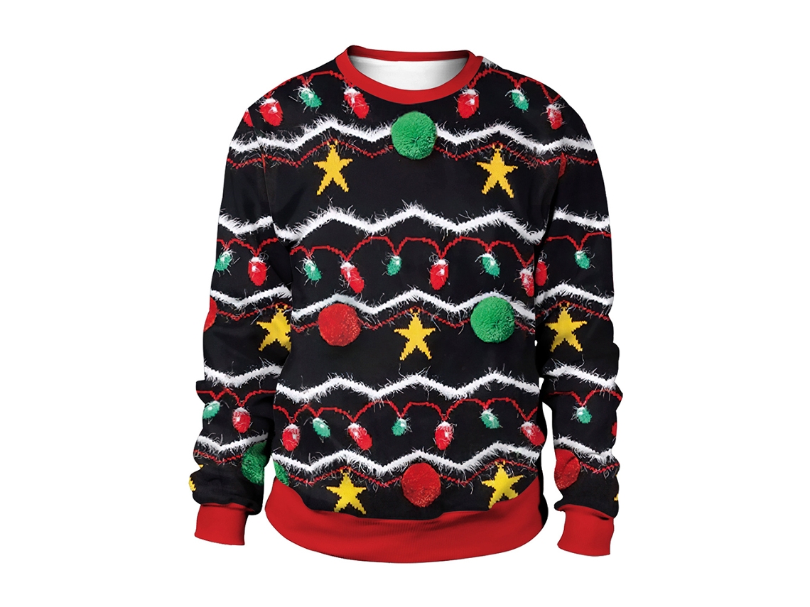 Suéter Casal Gola Redonda Estampado Natal