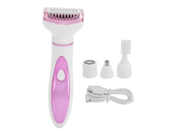 Aparador De Pelo Feminino 4 Em 1 Recarregável 7500rpm Tela Lcd À Prova D'água Para Nariz Sobrancelhas E Púbico