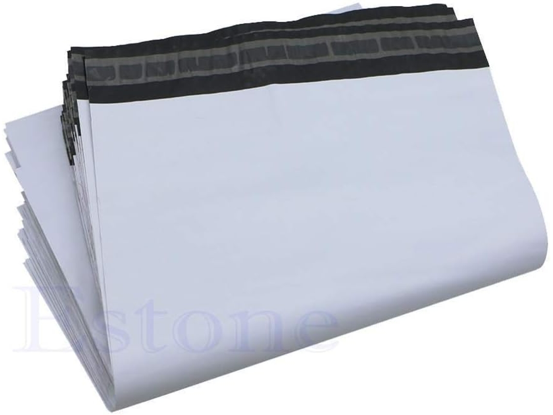 Sacos Postais, Sacos Plásticos Autoadesivos para Envio, Cinza e Preto, Vários Tamanhos, Pacote com 100 (25 e 34 cm)