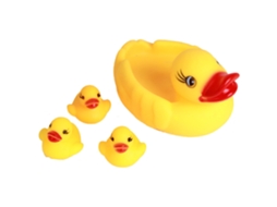 Primerox conjunto 4pcs Patinhos Brinquedo Banho Infantil Flutuante com Som Presente Bebe