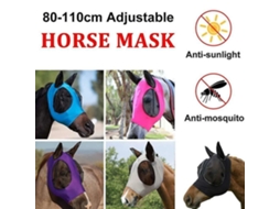 Máscara De Mosca Do Cavalo Com Orelhas Capuz Completo Da Tampa Da Proteção Da Malha Do Rosto Anti Mosquito Nostalgia88