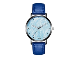 Analógico De Cuarzo De Aleación Reloj De Muñeca Con Dial Redondo Para Parejas Azul Real