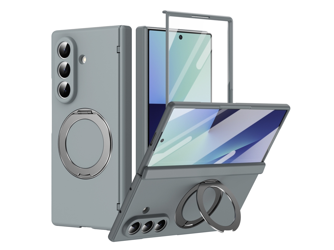 Capa magnética com suporte de 360° para Samsung Galaxy Z Fold8 Ultra – Inclui protetor de tela (cinza)