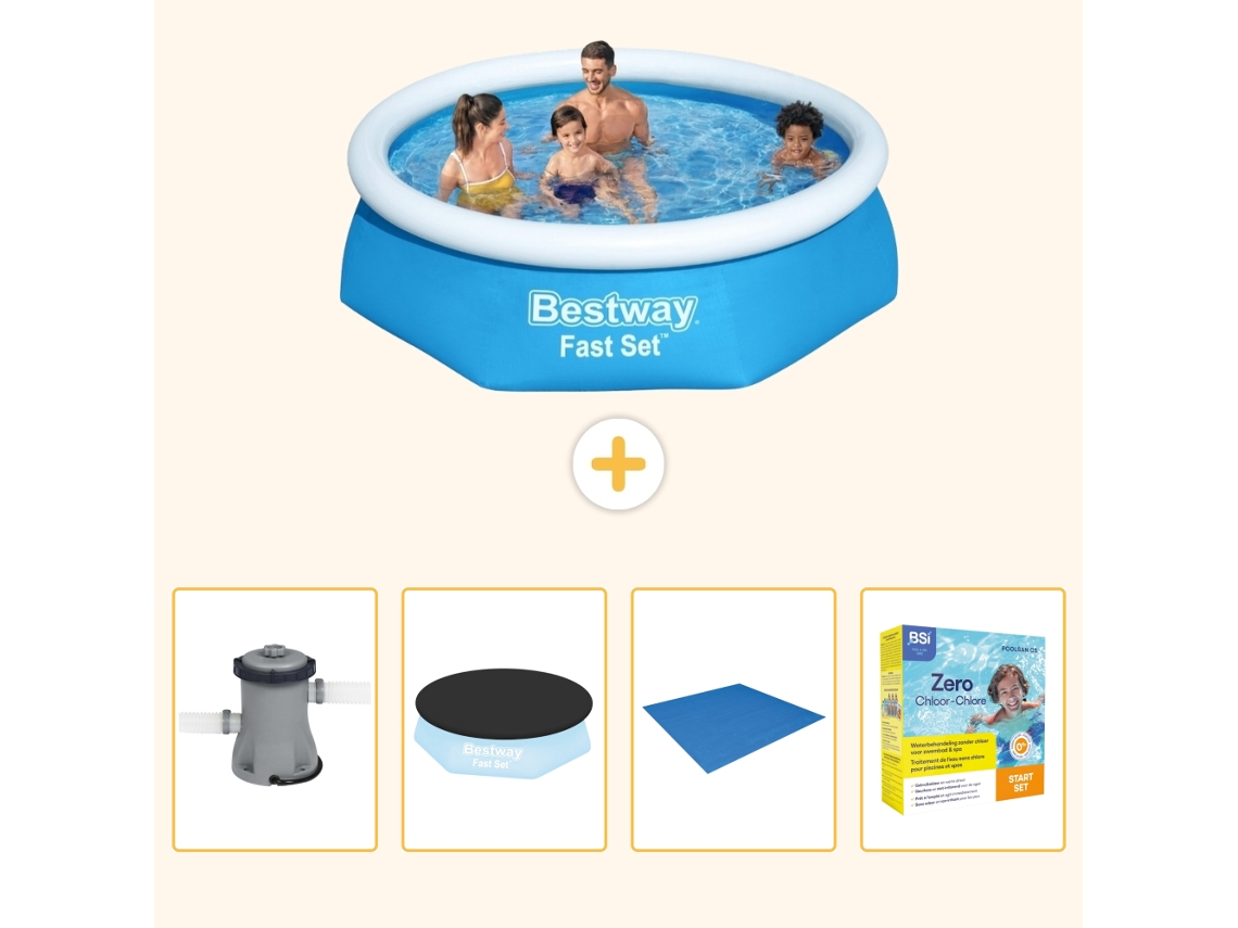 Bestway Piscina Bestway Fast Set Redonda - 244x61 Cm - 5-peças S198