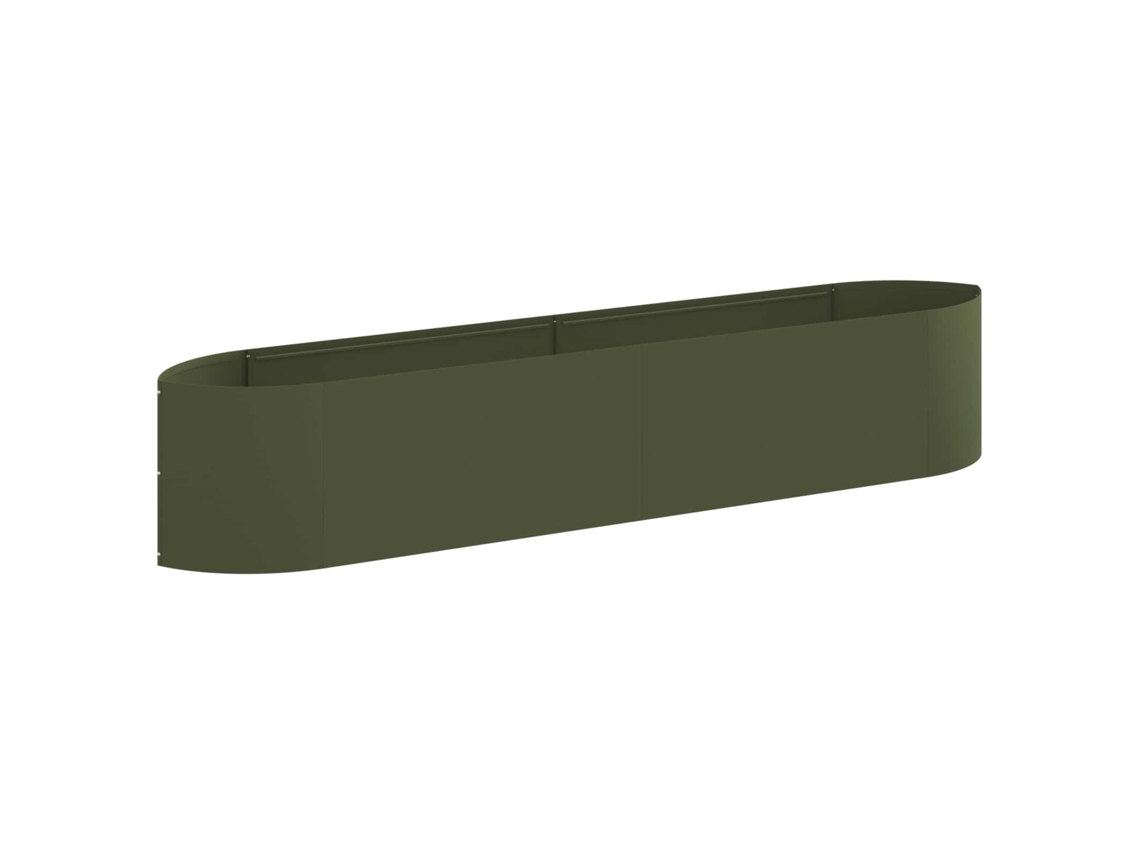 Vidaxl Cama De Jardim Elevada Verde-azeitona 220 X 40 X 40 Cm Aço