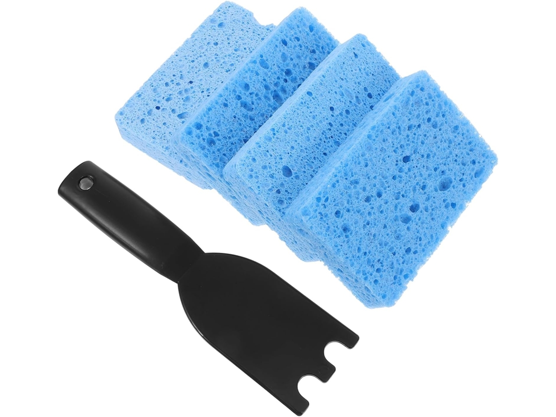 Escova De Nylon Para Limpeza De Grelhas Com Esponja, Limpeza Profunda