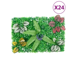 vidaxl Vedação De Plantas Artificiais 24 Pcs 40x60 Cm Verde