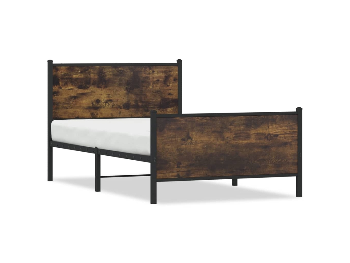Bed Frame, Bed Frames Vidaxl Marrom Aço (100 X 200 Cm)