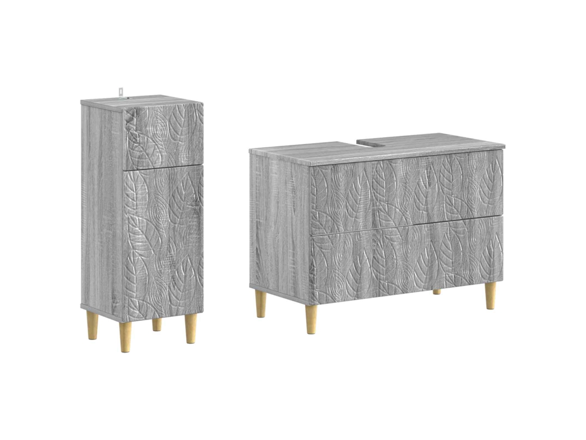 Vidaxl Conjunto De Armário De Banheiro Com 2 Peças Delft