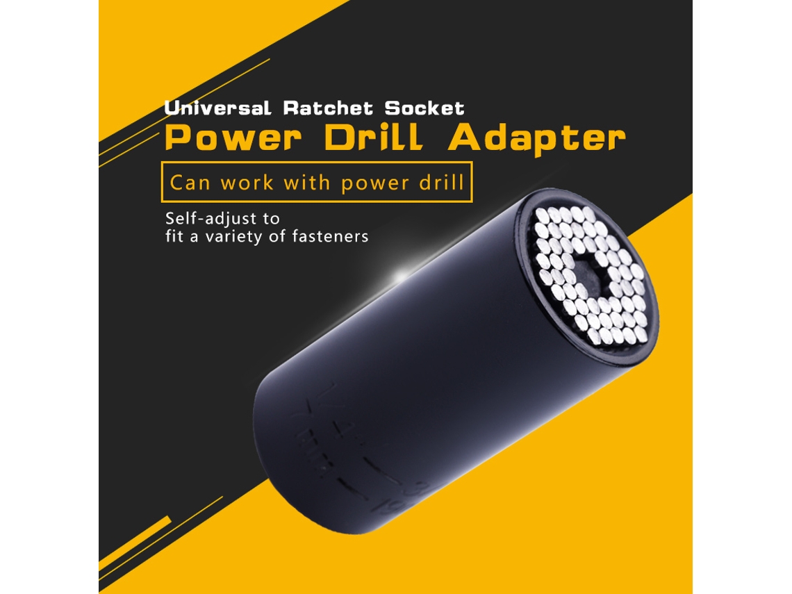 Adaptador De Furadeira Elétrica Universal 2 Peças Com Pino De Aço 7-19mm Para Cubos De Chave