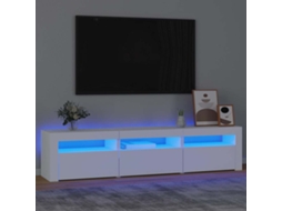 Vidaxl Móvel De Tv Com Luzes Led 180x35x40 Cm Branco