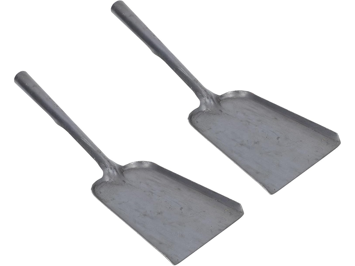 Conjunto de 2 pás de cinzas de ferro pretas, práticas.