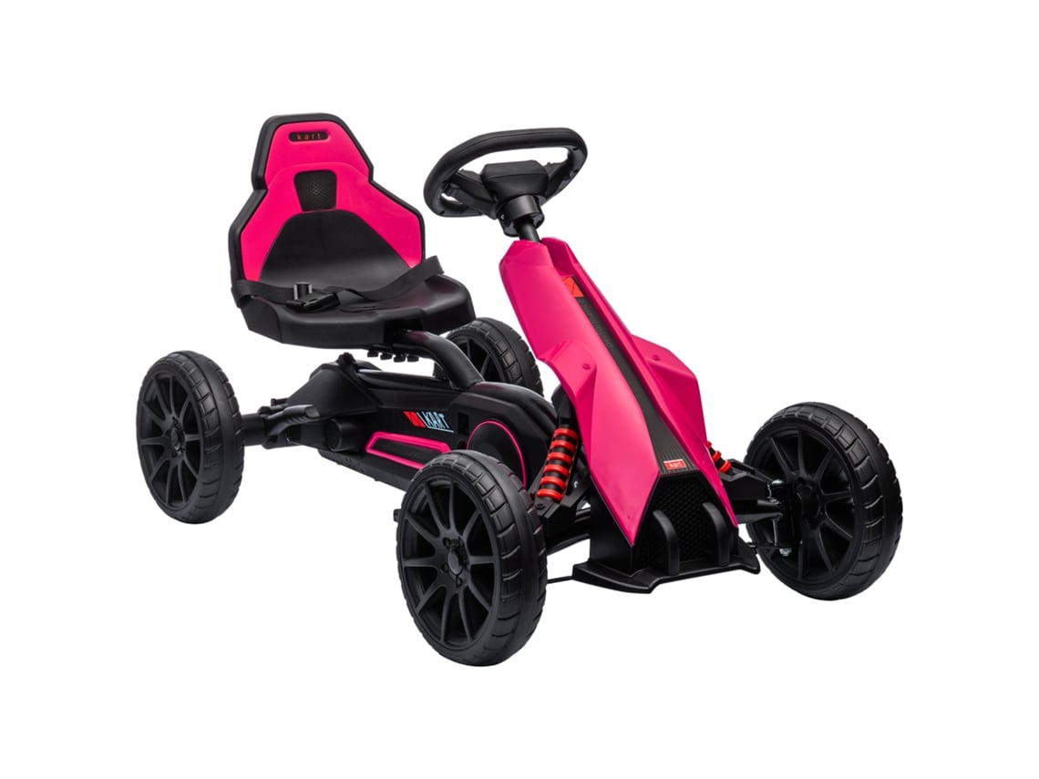 Kart Infantil A Pedal Com Freio Rosa