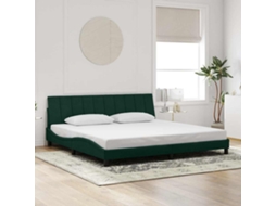 Vidaxl Estrutura De Cama Sem Colchão Hanko 200x200 Cm Veludo Verde-escuro