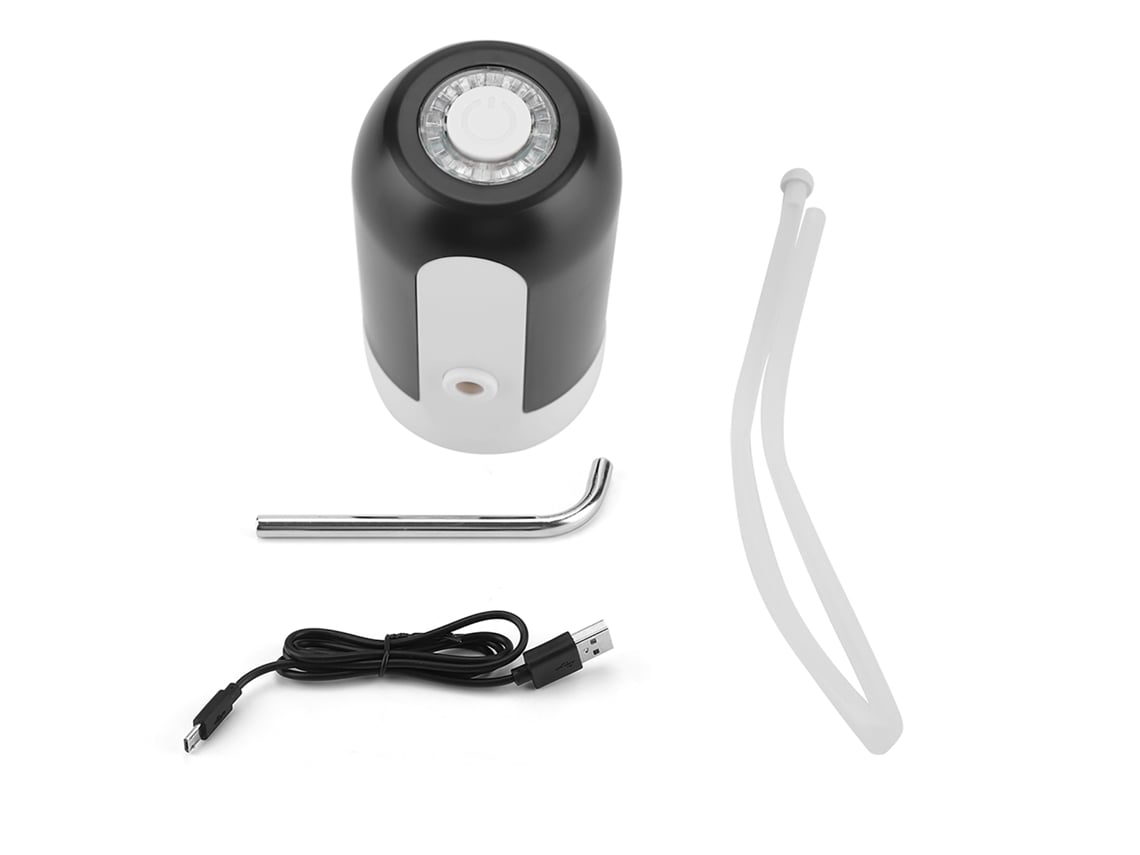 Bomba De Água Engarrafada Com Luz Led Portátil, Dispensador Recarregável Usb Para Escritório Doméstico (preto)