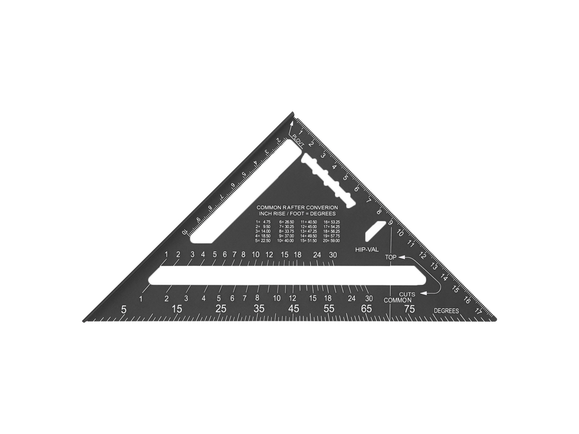 Régua Triangular De Alumínio 7 Polegadas 45/90 Graus Para Carpintaria Ferramenta De Medição Madeira