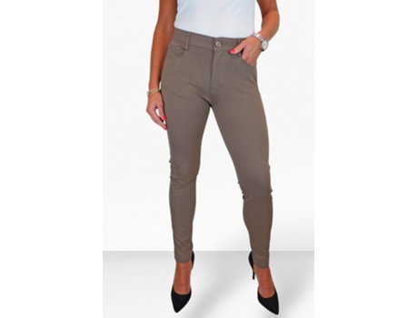 Calças de Mulher PAULO DUE Skinny Fit Ponte Castanho (44)