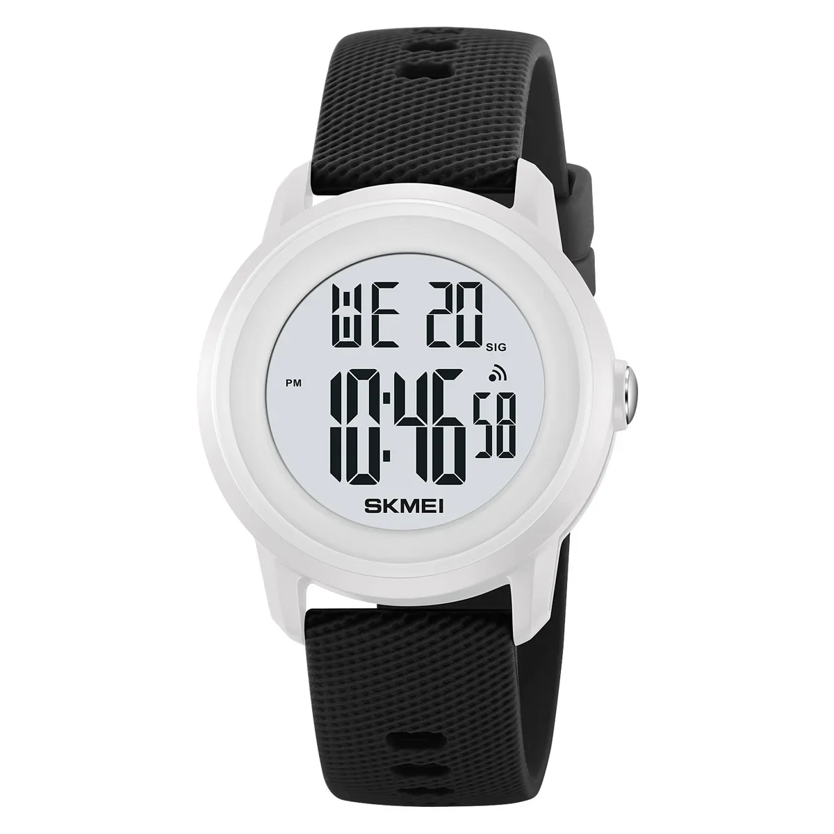 Relógio de Pulso com Cronômetro Digital de Contagem Regressiva Resistente À Água Até 5 Bar. MDUG (preto e Branco)