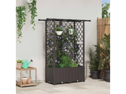 Vidaxl Cama Elevada Com Treliça E Telhado Castanho 124 X 40 X 136 Cm