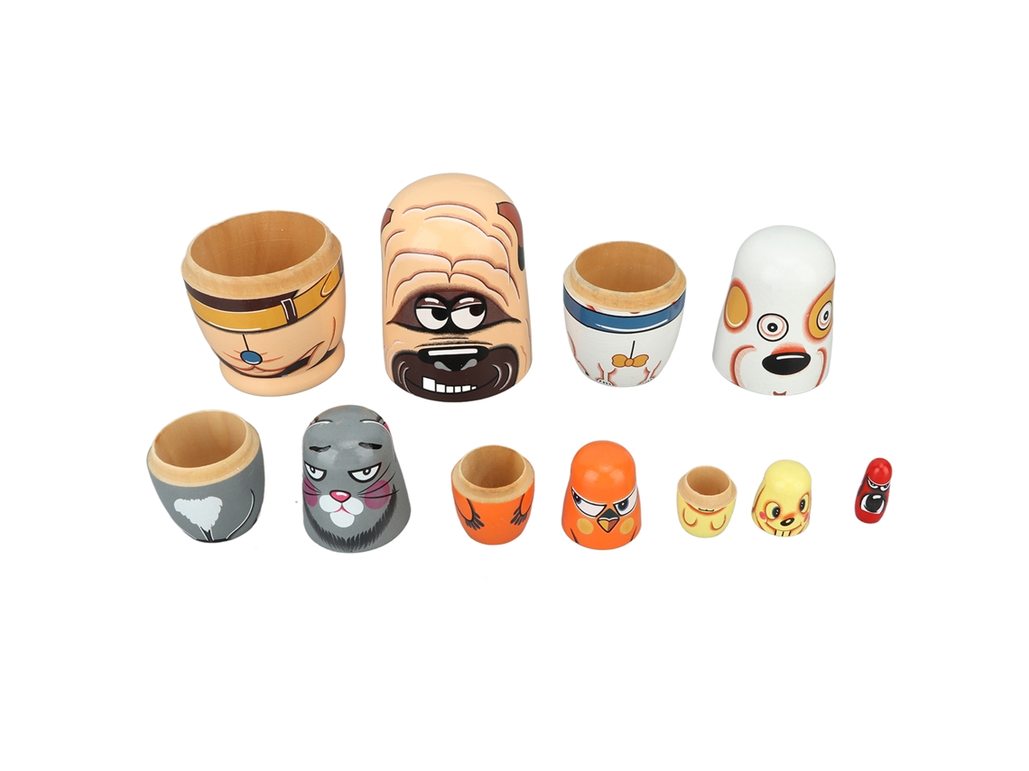 Bonecas Matryoshka De Cão Laxiscreed | Conjunto De 6 Peças Decorativas E Colecionáveis