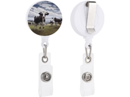 Porta Crachá Retrátil Com Clipe Tipo Jacaré, Chaveiro, Porta Crachá Com Estampa De Vaca Fazenda, Ideal Funcionários