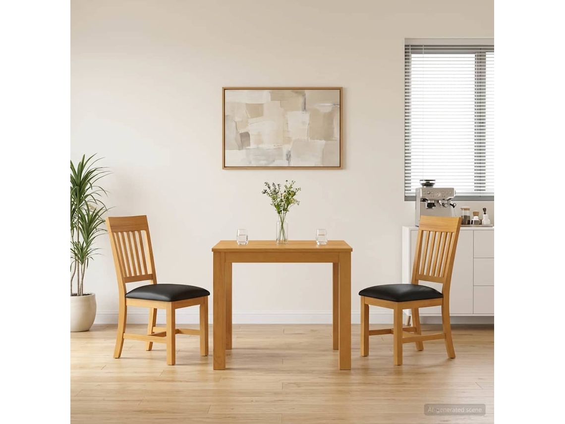 Vidaxl Conjunto De Sala De Jantar 3 Unid. Preto