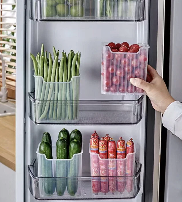 Conjunto De 2 Caixas Para Armazenamento, Adequado A Geladeira, Para Organização Doméstica Na Cozinha E Bancada