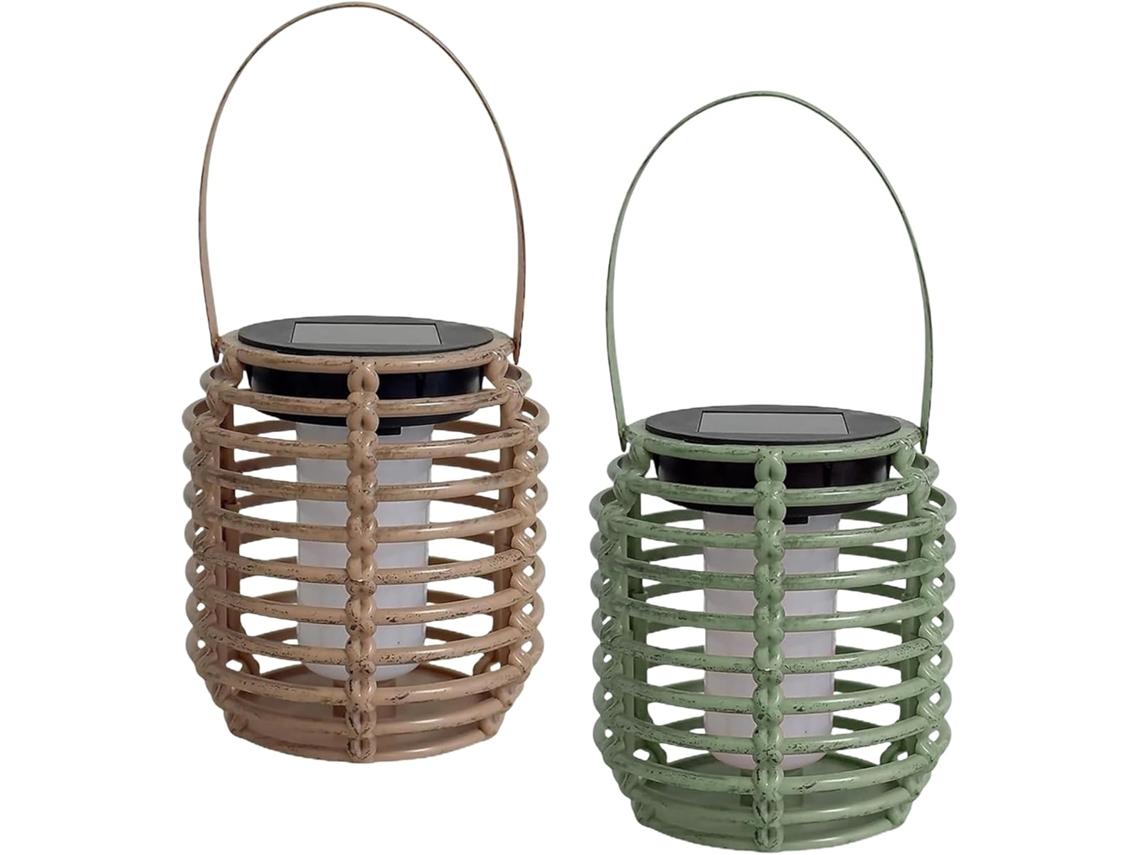 Conjunto De 2 Lanternas Solares Para Jardim