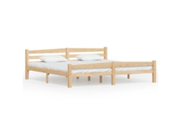 Bed Frame, Bed Frames Vidaxl Marrom Madeira De Pinho (200 X 200 Cm)