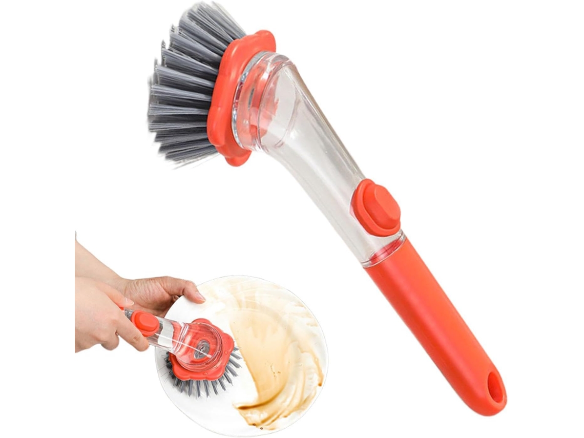 Escova De Lavar Louça Com Esfregão Manual Ergonômico
