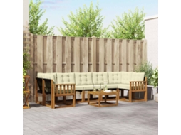 Vidaxl Conjunto De Sofás Para Exterior 8 Pcs Natural E Creme