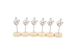 6 Peças Portanúmeros de Mesa Gestos Sinais Mão Material Haya Portaretratos Mesa Clip Prático Escritório