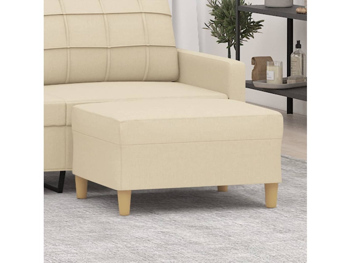 Vidaxl Apoio De Pés 70x55x41 Cm Tecido Cor Creme