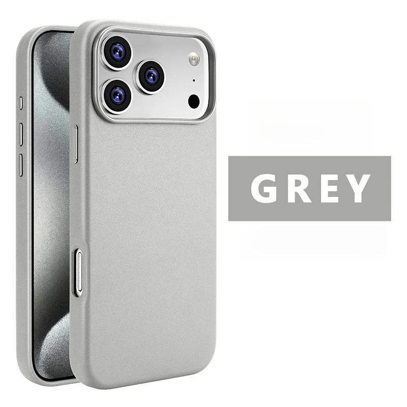 (cinza, Iphone 12 Pro) Capa De Celular Premium Em Couro Genuíno Com Forte Adsorção Magnética Para Carregamento Sem Fio.
