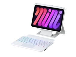 Lurelia Capa Com Teclado Bluetooth Para Samsung Tab S7 + Com Suporte Para Teclado, Branco