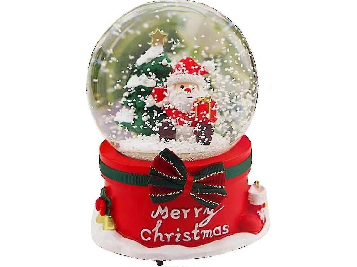 Globo De Neve Luminoso, Globo De Cristal, Caixa De Música De Natal, Presente Com Base De Resina Hengjian