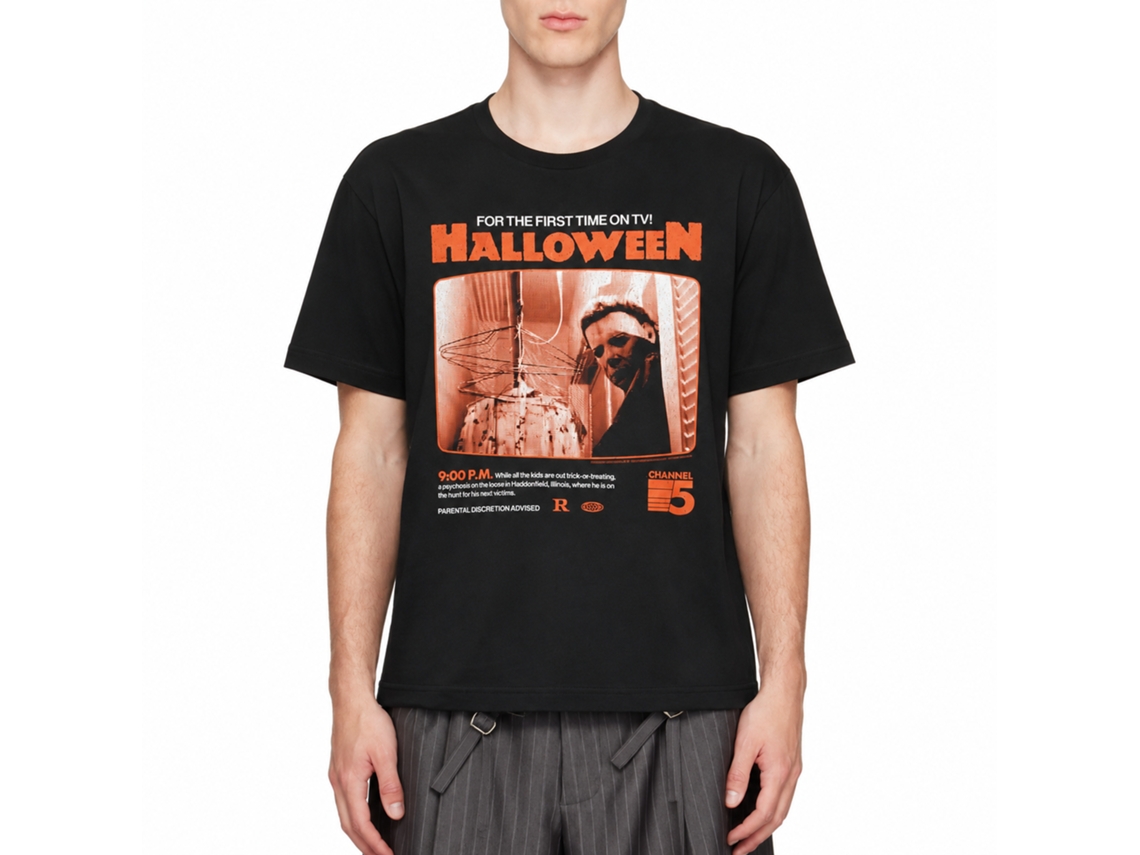 Rockinstone Halloween Tv Guide 81 Black T-shirt Size:xxxl