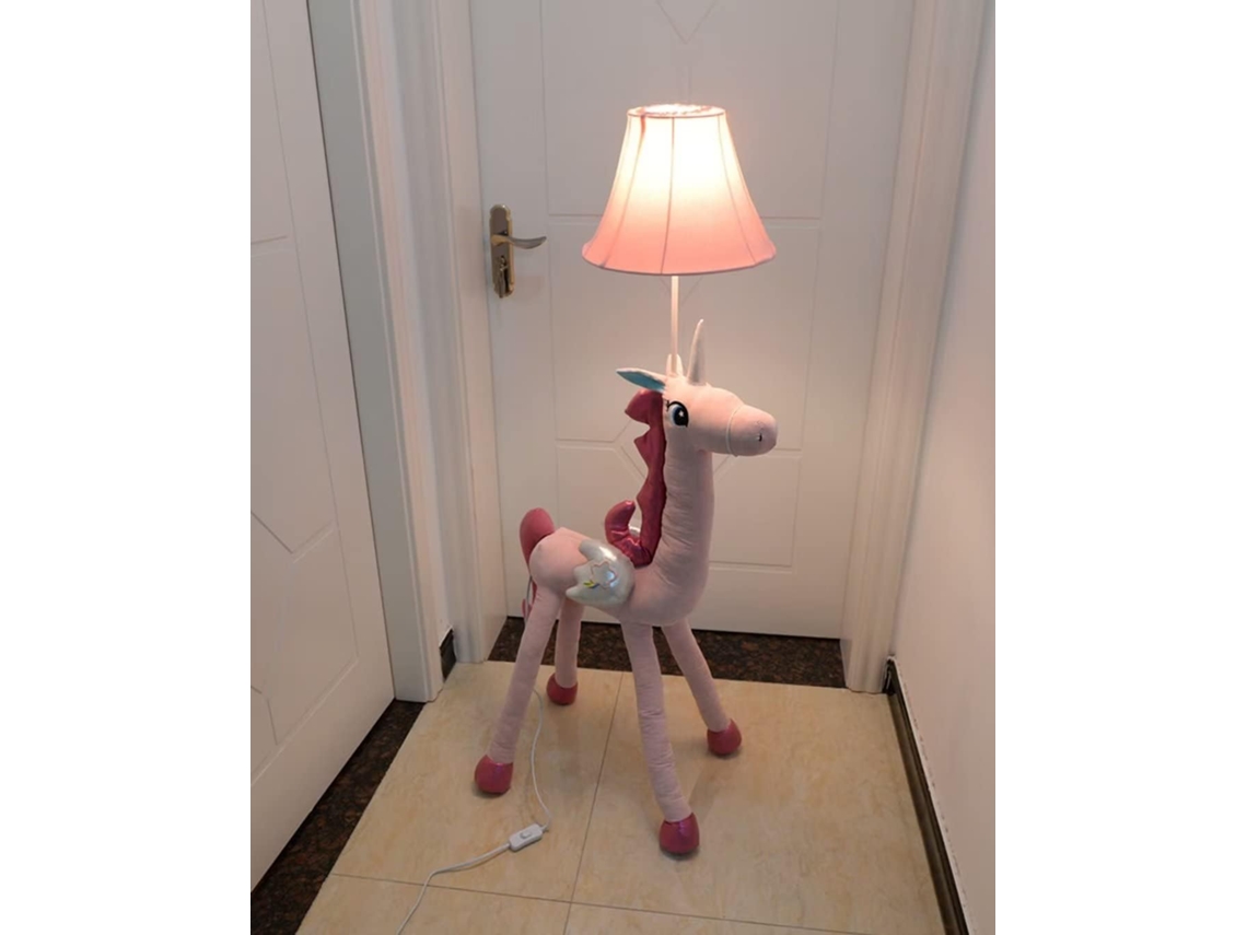 Luminária De Chão Unicórnio, Luminária De Chão Com Design Animal Fofo E Cúpula Lona, Luminária De Cabeceira Para Quarto