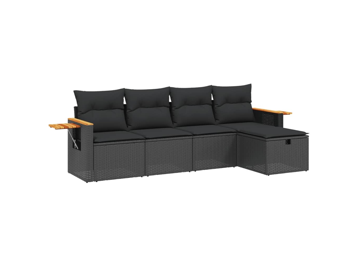 Garden Sofa Set, Garden Sofa Sets Vidaxl Preto Rattan / Vime (n/a)