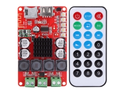 Amplificador Bluetooth portátil HKJ 50W+50W com controle remoto
