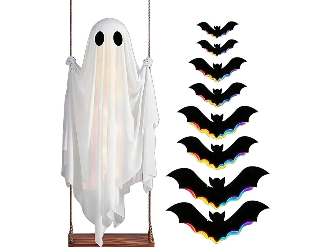 Decoração De Halloween Com Fantasma, Estatueta Flutuante Assustadora, Pegadinhas E Piadas |