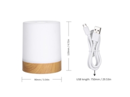 Mali lâmpada de Noite Portátil Usb Recarregável Rgb Touch Controle Ajustável Brilho Branco Quente