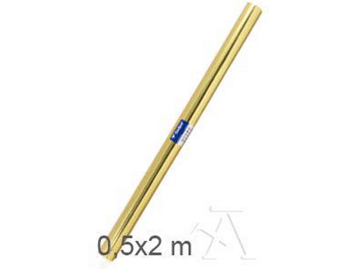 Pack 10 Rollos Continuos Papel Metalizado Oro 0,50X2M
