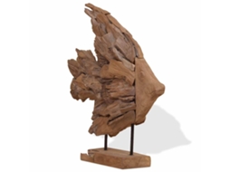 Vidaxl Escultura De Peixe Teca 40x12x57 Cm